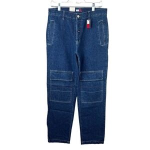 Tommy Hilfiger Vintage Cargo Jeans Size 9 Juniors Button Front Y2K